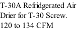 T-30A Refridgerated Air  Drier for T-30 Screw.  120 to 134 CFM
