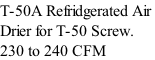 T-50A Refridgerated Air  Drier for T-50 Screw.  230 to 240 CFM