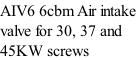 AIV6 6cbm Air intake  valve for 30, 37 and  45KW screws
